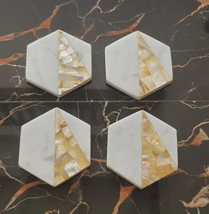 Best Quality Handmade Classic Style Acacia Wood & Mother Pearl <b>Coasters</b> Bone Inlay round <b>Coaster</b> for <b>Drinks</b> & Tea Handicrafts - Product Image 5