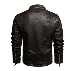 Veste en cuir PU personnalisée OEM grande taille pour hommes Veste en faux cuir pour hommes Vestes pour hommes - Product Image 2