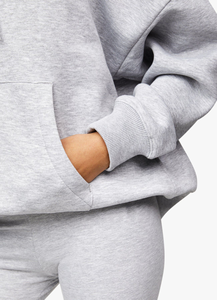 Sudadera con Capucha de Algodón para Mujer, Sudadera Corta de Invierno con Cordón Ajustable en el Dobladillo y Hombros Caídos, Chaqueta Deportiva para Entrenamiento Activo - Product Image 6