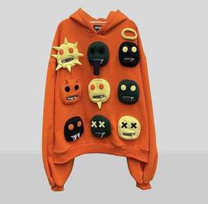 ปรับแต่ง hoodies ด้านหน้าอิโมจิกระเป๋า3D สร้างโลโก้ออกแบบของคุณเองเราจะให้ทุกสิ่งที่คุณต้องการ - Product Image 1