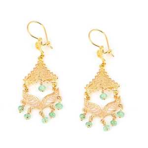 Colgante de filigrana de oro de 22 quilates con diseño de gota de agua, accesorio de moda, 2.2x6.5cm, 11.86gr - Product Image 1