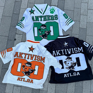 Jersey de fútbol americano 2025, ropa de calle personalizada para hombre, Jersey corto de gran tamaño con sublimación de malla de algodón pesado de alta calidad - Product Image 2