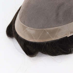 Sistema de reemplazo de cierre de Base de seda recta de pelo Remy duradero de 6 "para hombres, peluca Mono fina, tupé indio, prótesis profesional - Product Image 2