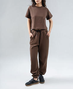 Camiseta Corta de Algodón Personalizada de Alta Calidad, Transpirable, de Secado Rápido, con Estampado de Rayas Vintage para Mujer, Ropa de Calle de Verano al por Mayor - Product Image 3