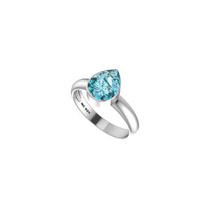 Anillo de Compromiso de Plata de Ley 925 con Engaste de Bisel, Corte Moissanite, Forma de Pera Ovalada, Clásico, para Bodas, Fiestas, Moderno, Unisex - Product Image 1