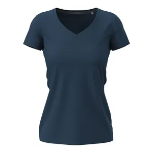 T-shirt personnalisé pour femmes, design extensible à col en V pour merchandising promotionnel - Product Image 5