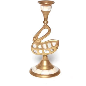 Vente chaude à la main en laiton lune bougeoir avec vadrouille incrustation accessoires de décoration de fête de noël bougeoir en métal - Product Image 4