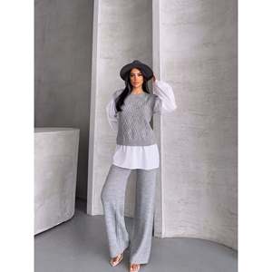 Ensemble de tricots élégants pour femmes 1561 : chemise et pull assortis - Product Image 4