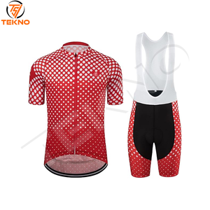 Conjunto de uniforme de Ciclismo de equipo personalizado para hombres con estampado por sublimación tela ligera transpirable ideal para uniformes de ciclismo para adultos - Product Image 4