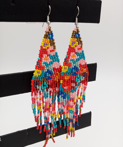 Only 2 Left and in 19 Baskets Seed Bead Earring - Native Earring - Fringe Earring - Product Image 1