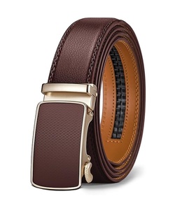 Cinturón de estilo formal para hombre de calidad superior al por mayor, de moda, de piel auténtica de vaca, trinquete deslizante, aleación cuadrada, Pakistán - Product Image 1