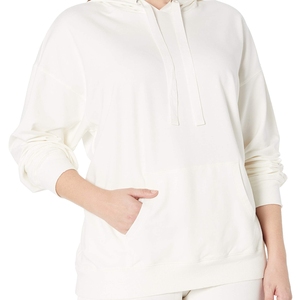 Sudadera con Capucha Unisex de Algodón y Felpa para Mujer, con Logotipo y Emblema Personalizados en la Parte Delantera, Sudadera con Capucha Cortavientos en Color Sólido para Invierno - Product Image 2