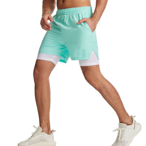 Short d'été décontracté pour homme 100 % polyester, taille élastique, poches zippées, séchage rapide, respirant, pour l'entraînement, uni, sublimé - Product Image 4