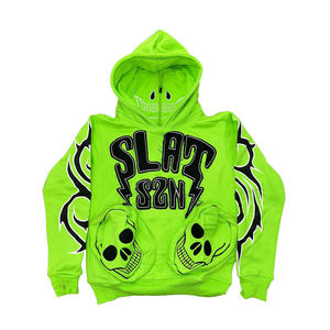 Vente directe d'usine Chenille broderie sweats à capuche nouveauté vêtements d'extérieur couleur unie Chenille broderie hommes sweats à capuche - Product Image 4