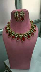 Magnifique ensemble de colliers de qualité supérieure, idéal pour les tenues ethniques et occidentales, parfait pour les soirées et les mariages. - Product Image 5