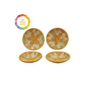 Plateau rond en rotin panier suspendu plaque murale en jonc de mer faite à la main pièce décorative Boho pour la maison, le café ou la galerie d'art - Product Image 3