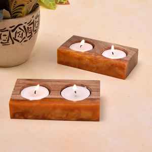 Le plus récent bougeoir en bois rond de conception Simple fait à la main pour Diwali noël mariage décoration de la maison cadeau - Product Image 3