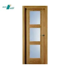 Di alta qualità in legno spagnolo porta interna di quercia con scanalature in legno foglie e porte disponibili