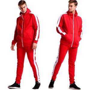 Conjunto de chándal de entrenamiento de dos piezas con cremallera y logotipo personalizado para hombre, pantalones de chándal de entrenamiento de gimnasia de invierno, sublimación con capucha inferior de talla grande - Product Image 1
