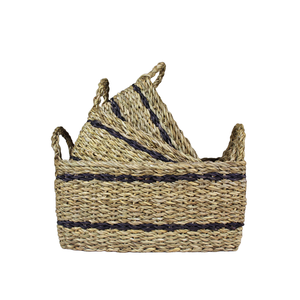 Cesta de almacenamiento rectangular Natural tejida a mano de nuevo estilo, cesta organizadora colgante ecológica plegable hecha a mano nórdica, cestas de frutas - Product Image 5