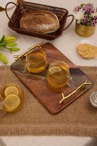 Hand-Painted Resin Wood Serving Trays with Durable Finish Floral Pattern for Home Events Dining Solutions Direct From India - Product Image 3