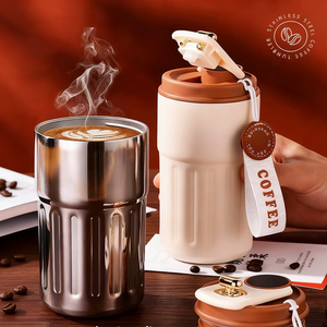 Nuevo estilo de moda 316 taza de café de acero inoxidable aislado vaso de agua de viaje taza de café con tapa de pantalla de temperatura - Product Image 6