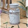 Vase en métal shabby chic français, vase galvanisé pour fleurs, bidon à lait, seau rustique, décoration de ferme - Product Image 2
