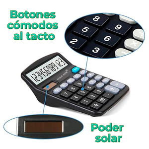 Calcolatrice da Tavolo a Energia Solare con 12 Cifre, in Plastica ABS, con Funzioni Calendario e Sveglia, Alimentata a Batteria per Uso Scolastico - Product Image 4