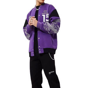 Chaqueta universitaria de lana personalizada 2024, parches bordados de alta calidad, diseño de chaqueta con letras de estilo callejero para invierno - Product Image 5