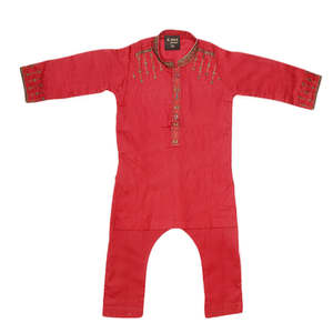 ชุดคุรตะ ชัลวาร์ปักลายสำหรับเด็กผู้ชาย - สีมารูน - Product Image 3