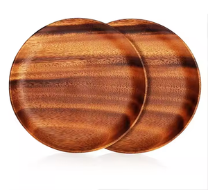Ensemble d'assiettes en bois exotique Assiettes en bois d'acajou luxueuses par tradebit - Product Image 1