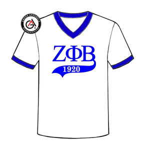 Zeta Phi Beta Soror Ropa de mujer de alta calidad Camisas de mujer al por mayor Manga corta Moda Unisex Cuello en V Camisetas de mujer - Product Image 1