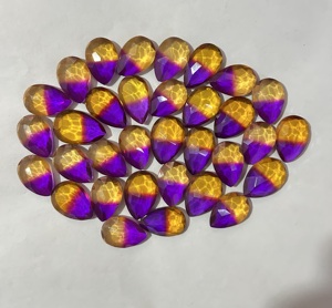 Piedra de cristal doble facetada en ambos lados para fabricación de joyas de alta calidad natural de corte doble de tamaño personalizado al por mayor - Product Image 1