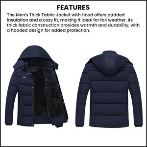 Chaqueta de tela gruesa para hombre con capucha acolchada para mayor calidez y máxima comodidad Ropa de abrigo elegante y duradera para clima frío - Product Image 5