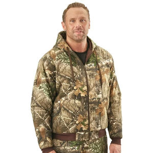 Veste de chasse pour homme en bois, veste bomber d'hiver rembourrée, coupe-vent, col montant, logo frontal, écologique, respirante, OEM - Product Image 3