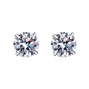 <b>Luminous</b> Luxe Round Moissanite Stud Earrings 0.4-4 Ct Dazzling Jewelry for Women - Product Image 1
