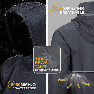 Chaqueta cortavientos Softshell para hombre personalizable impermeable a prueba de viento tiras reflectantes duraderas cremallera algodón servicio OEM/ODM - Product Image 2