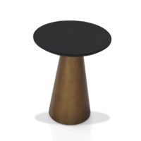 Table d'appoint simple en aluminium faite à la main avec finition en laiton antique, plateau rond durable pour le salon ou la chambre à coucher