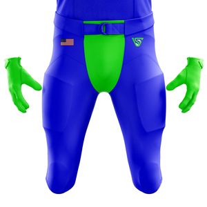 American Football Uniform for Men Custom Team Jersey with Breathable Tackle Twill Pants High-Quality Sportswear Purple and green - Product Image 5