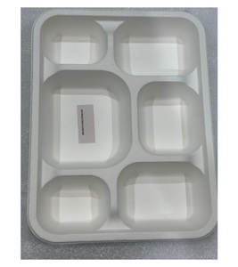 Eco-Friendly 8CP Meal Tray Disposable Biodegradable Sugarcane Bagasse <b>Recyclable</b> Food <b>Container</b> Lightweight Waterproof Party - Product Image 4
