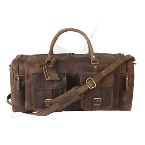 Sac de voyage en cuir véritable fait à la main pour hommes - Écologique Capacité 30-40L Couleur et logo personnalisables - Product Image 1