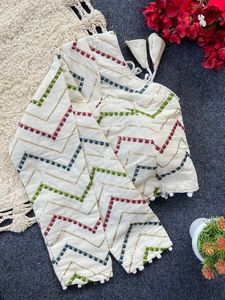 Blusa india de algodón Khadi puro étnico más reciente, ropa nupcial de fiesta, Color blanco, exclusiva para mujeres y niñas, blusa Sari, ropa superior - Product Image 2