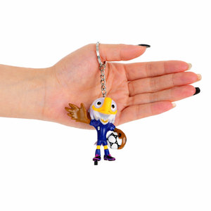 Ensemble de porte-clés de football de dessin animé <span class=keywords><strong>FIFA</strong></span>, 3 pièces, mascotte animale, porte-clés en PVC, souvenir de football pour les fans des États-Unis, du Canada et du Mexique, porte-clés animaux - Product Image 1