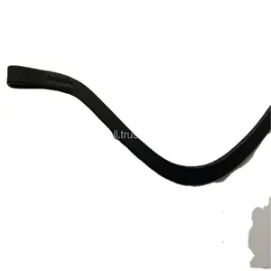 Bracelet de cheval en cuir noir uni, incurvée à la main avec boucles cousues, disponibles en toutes les tailles, m - Product Image 1