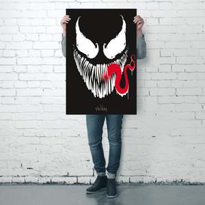 Marvel Comics Minimalist Style Venom Face <b>Poster</b> Made of Paper for Wall Usage - Product Image 4