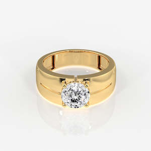 Anillo de Oro de 9K Clásico y Sencillo para Hombre con Diamante Moissanita Portugués, Estilo Elegante y Sencillo - Product Image 1