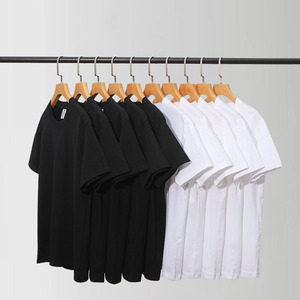 Custom Tshirt Premium Polyester Cotton <b>Plain</b> Black <b>White</b> Classic Short Sleeve <b>Tee</b> Summer Oversized T-shirt for men - Product Image 3