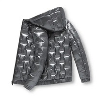 Blouson Bomber d'Hiver pour Homme, Haute Qualité, Vente Chaude, Col Montant, Capuche, Extérieur en Nylon, Doublure en Laine, Réversible