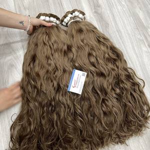 Venta Caliente de Cabello Virgen Natural Ondulado para Trenzas, Cabello Humano Rubio Ruso Virgen en Paquetes, Extensiones de Cabello Humano Remy de Vietnam - Product Image 1