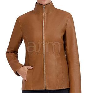 Wholesale Custom Size <b>Leather</b> <b>Jacket</b> Outdoor Use <b>Leather</b> <b>Jacket</b> Stand Collar Women <b>Leather</b> <b>Jacket</b> - Product Image 5